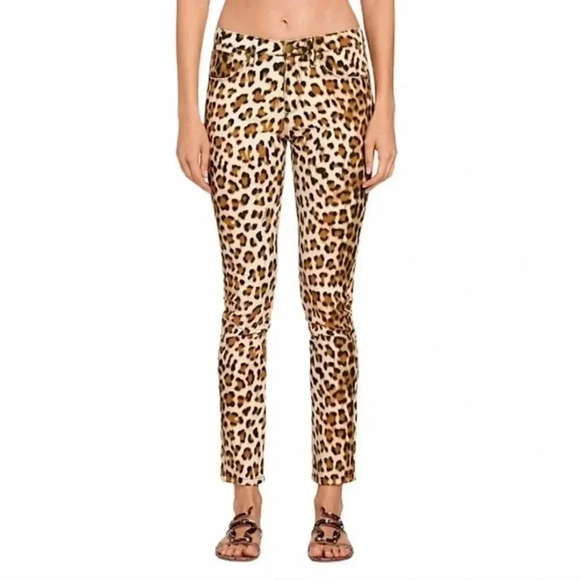 Roberto Cavalli women's animal leopard print Skinny designer jeans